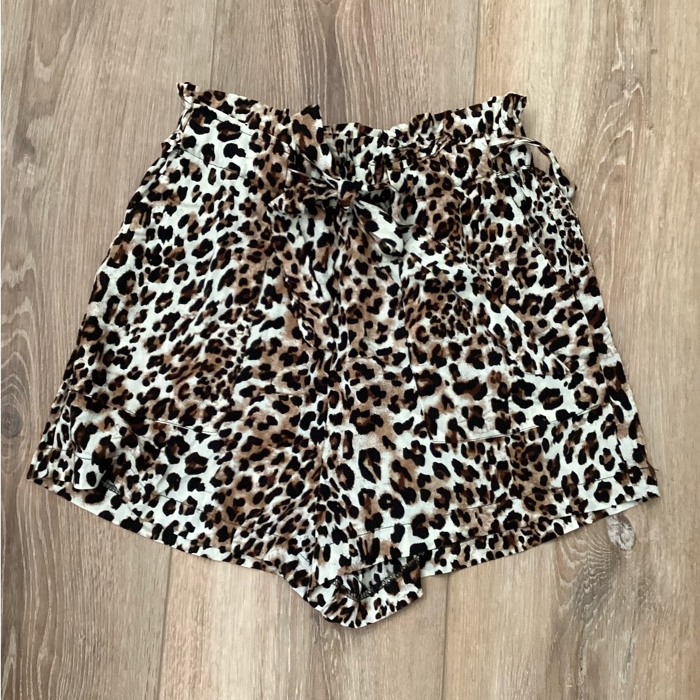 Leopard Print Women’s‎ Tie Front Shorts By know.one.cares SIZE XS Pockets Y2K